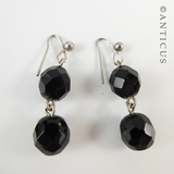 Pair of French Jet Drop Earrings.