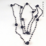 Very Long Black Bead Necklace.