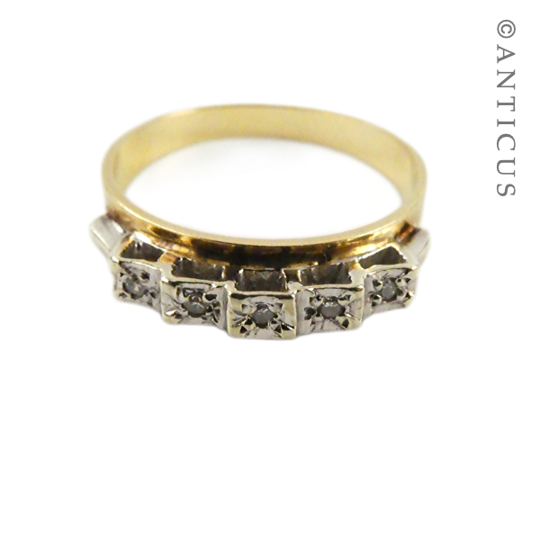 Vintage 18ct Gold and Diamond Half Eternity Ring.