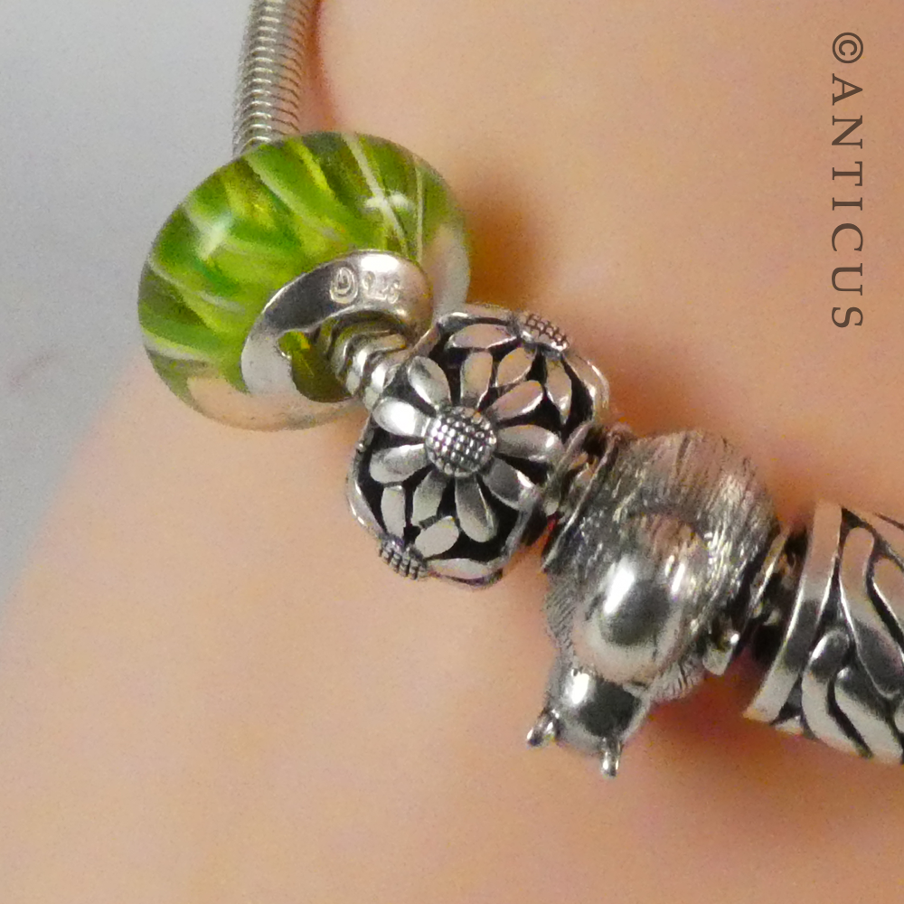 Silver Charm Bracelet with 12 Charms.