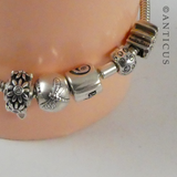 Silver Charm Bracelet with 12 Charms.