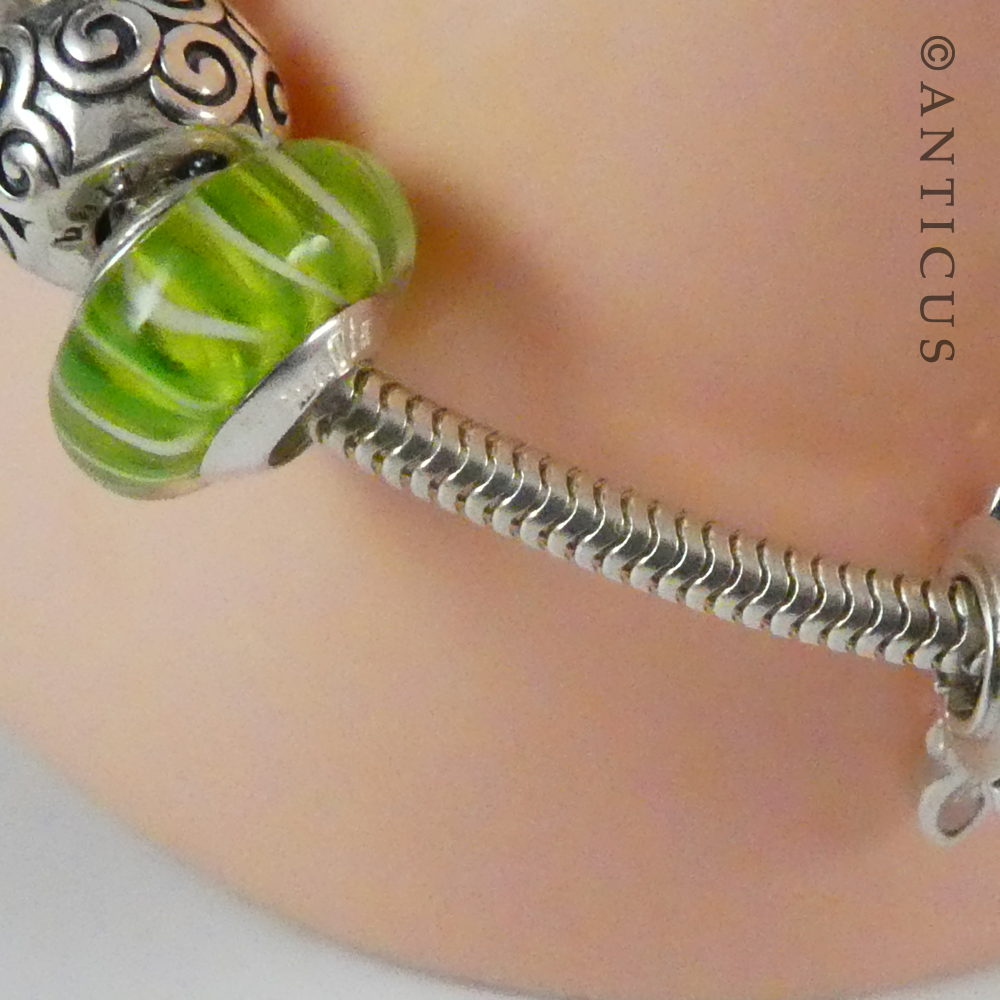 Silver Charm Bracelet with 12 Charms.