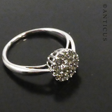 White Gold and Diamond Cluster Ring.