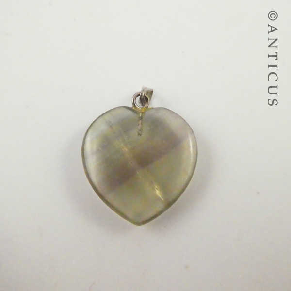 Vintage Flourite Heart Pendant.