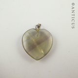 Vintage Flourite Heart Pendant.