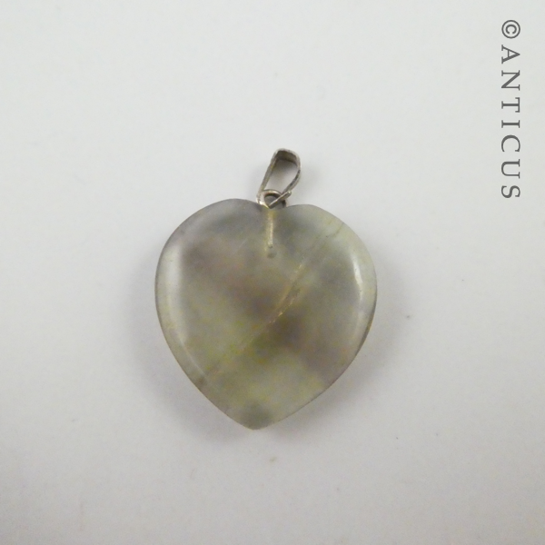 Vintage Flourite Heart Pendant.
