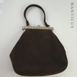 Vintage Handbag, Suede. Hermes Label?