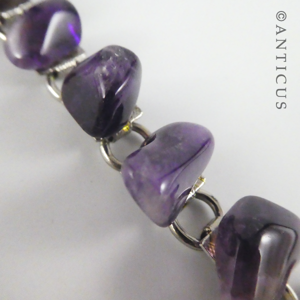 Vintage Amethyst Stones Bracelet and Earrings.