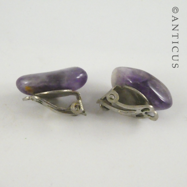 Vintage Amethyst Stones Bracelet and Earrings.
