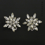 Vintage Diamanté Star Flower Earrings.