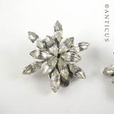 Vintage Diamanté Star Flower Earrings.