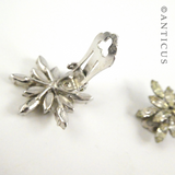 Vintage Diamanté Star Flower Earrings.