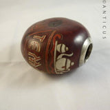 Silver Rimmed Tea Caddy made from Nut.
