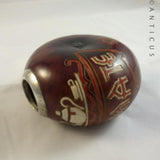 Silver Rimmed Tea Caddy made from Nut.