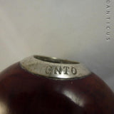 Silver Rimmed Tea Caddy made from Nut.