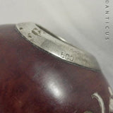 Silver Rimmed Tea Caddy made from Nut.