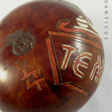 Silver Rimmed Tea Caddy made from Nut.