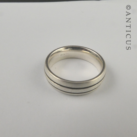 Sterling Silver Niello Band Ring.