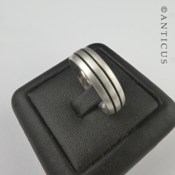 Sterling Silver Niello Band Ring.
