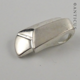 Tab Style Pendant, Two-Tone Silver.