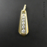 Gold Vermeil Bar Pendant with Crystals.