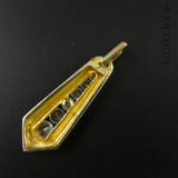 Gold Vermeil Bar Pendant with Crystals.