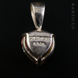 Pretty Coloured Heart Pendant, CZ and Silver.