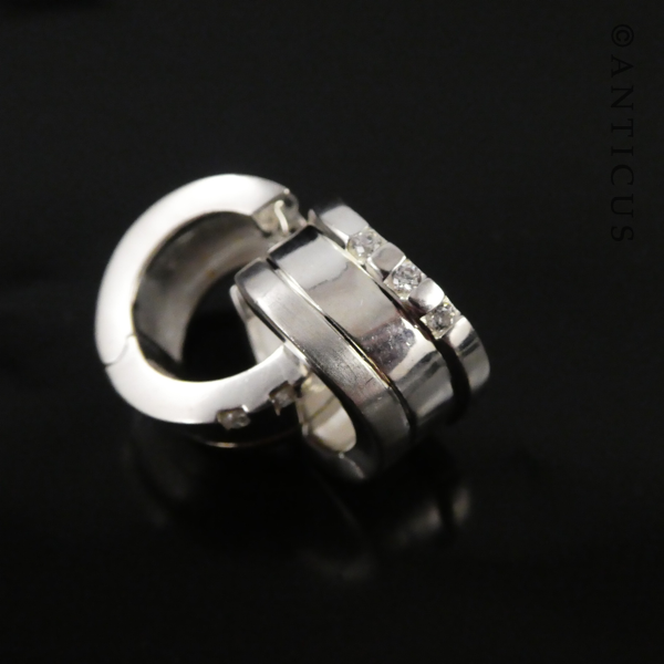 Sterling Silver Small Hoop Earrings with CZs