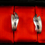 Two Tone Sterling Silver Leaf Earrings.