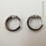 Pair of Silver Huggie Earrings with CZ's.