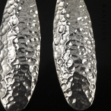 Hammered Silver Oval Drop Earrings.