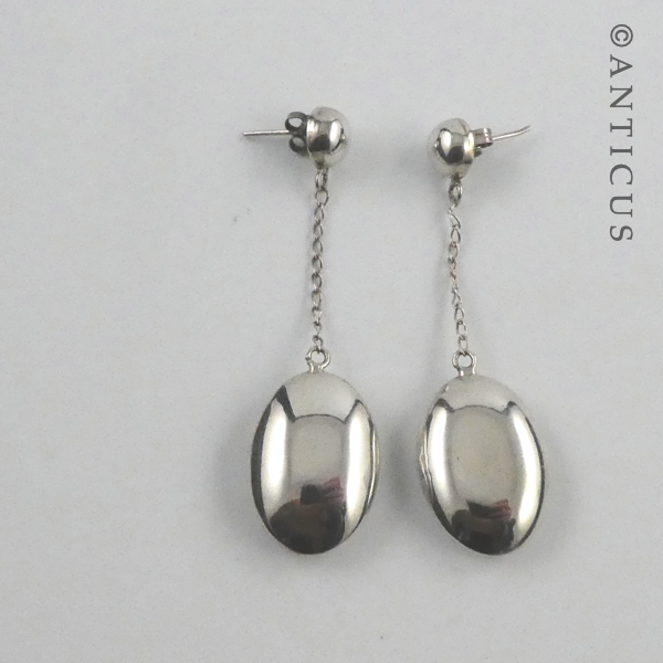 Long Silver Drop Earrings