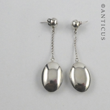 Long Silver Drop Earrings