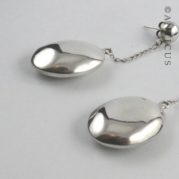 Long Silver Drop Earrings
