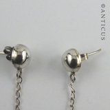 Long Silver Drop Earrings