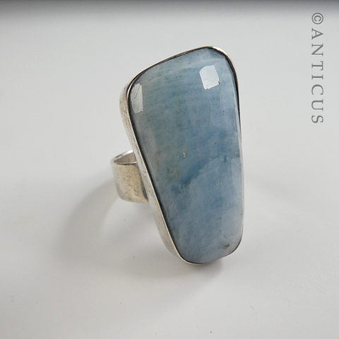 Blue Quartz and Sterling Silver Ring.