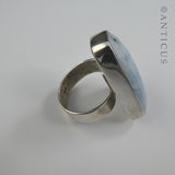 Blue Quartz and Sterling Silver Ring.