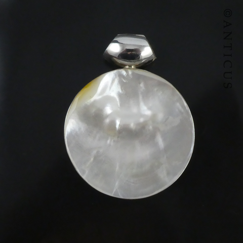 Necklace Enhancer, Silver and Mother of Pearl.