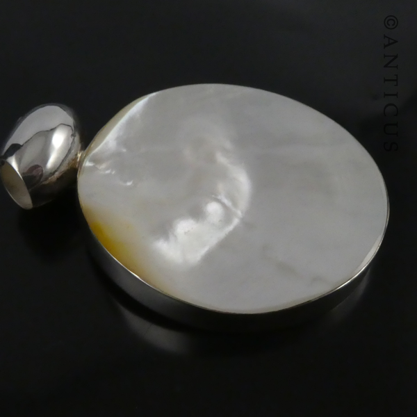 Necklace Enhancer, Silver and Mother of Pearl.
