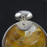 Necklace Enhancer, Silver and Mother of Pearl.
