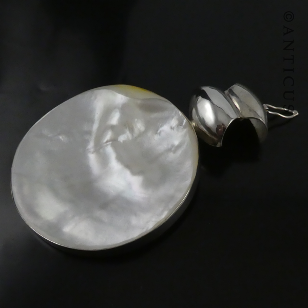 Necklace Enhancer, Silver and Mother of Pearl.