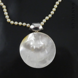 Necklace Enhancer, Silver and Mother of Pearl.
