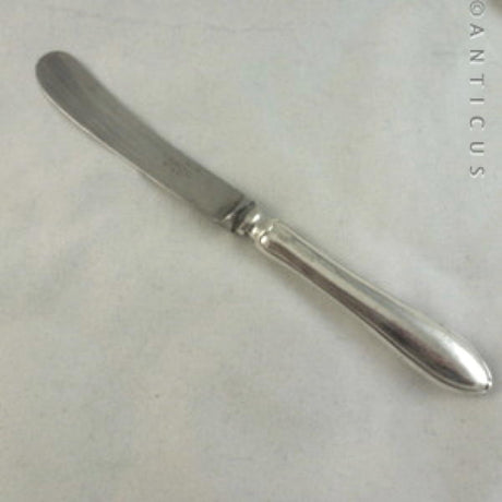 Set of 6 Tea Knives, or Pate Knives, Silver Handles.