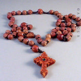 Antique Carved Rosary Beads with Stanhope.