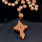 Antique Carved Rosary Beads with Stanhope.