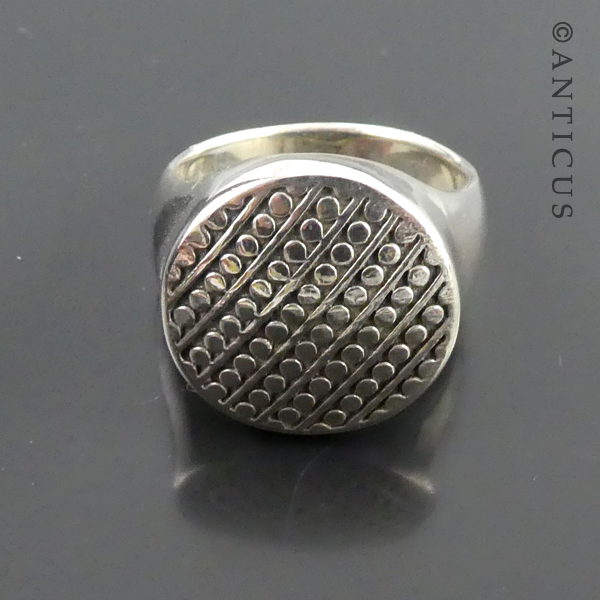 Sterling Silver Ring, Round Face
