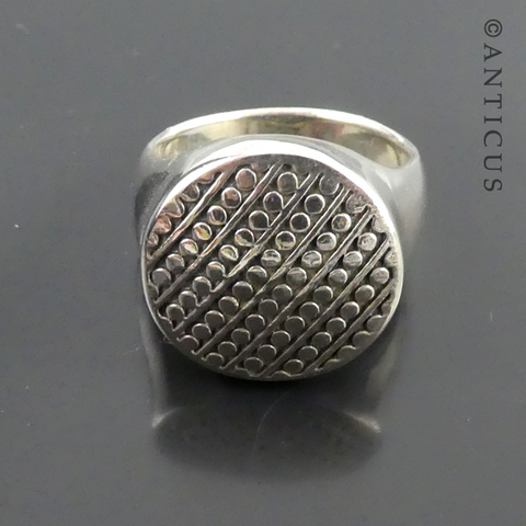 Sterling Silver Ring, Round Face
