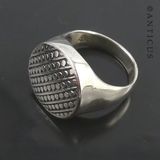 Sterling Silver Ring, Round Face