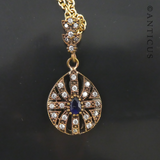 Pendant and Chain, Bronze and CZs