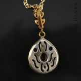 Pendant and Chain, Bronze and CZs